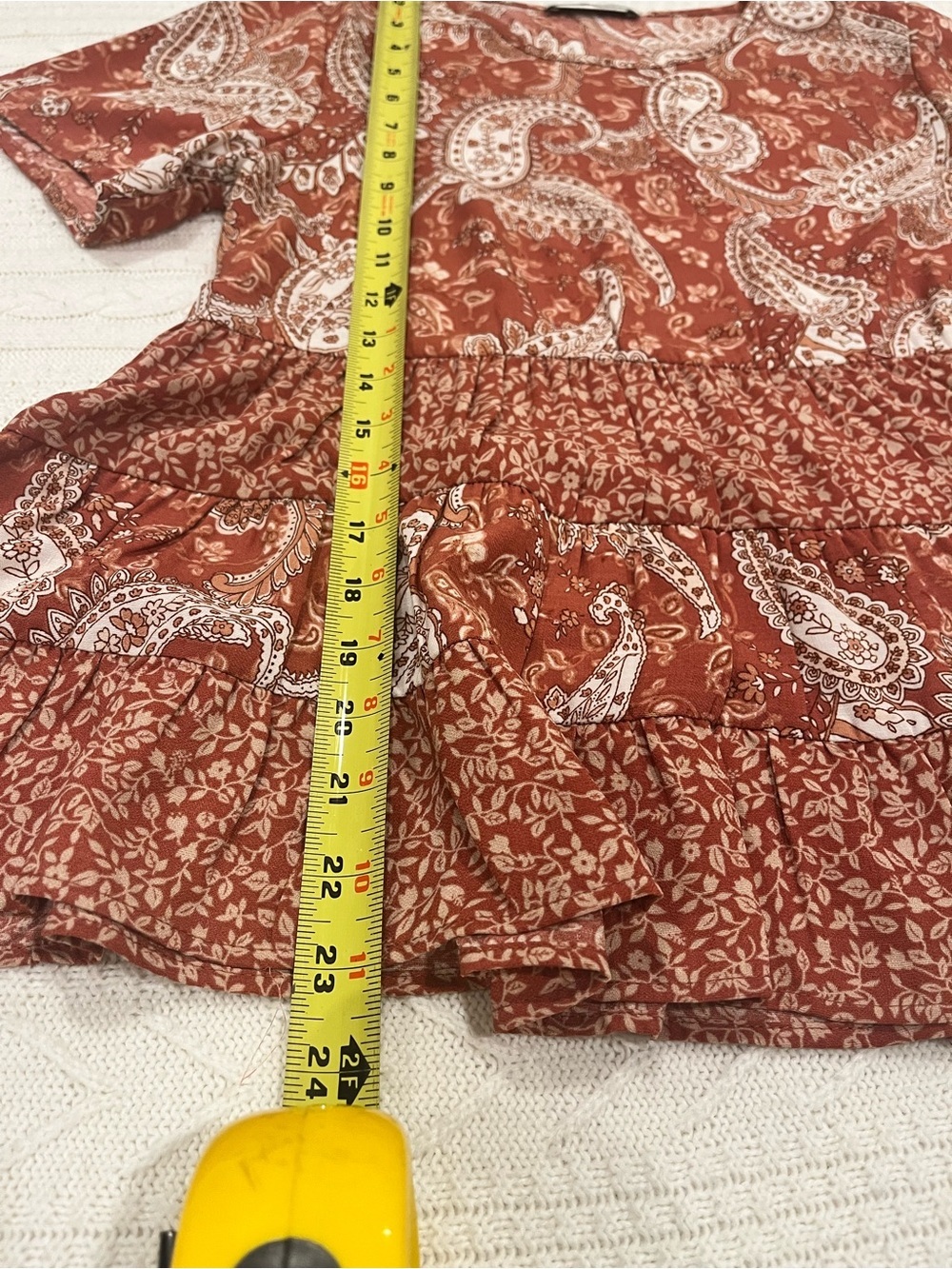 Paper Crane Boho Paisley Peplum Top - Small - Picture 6 of 6